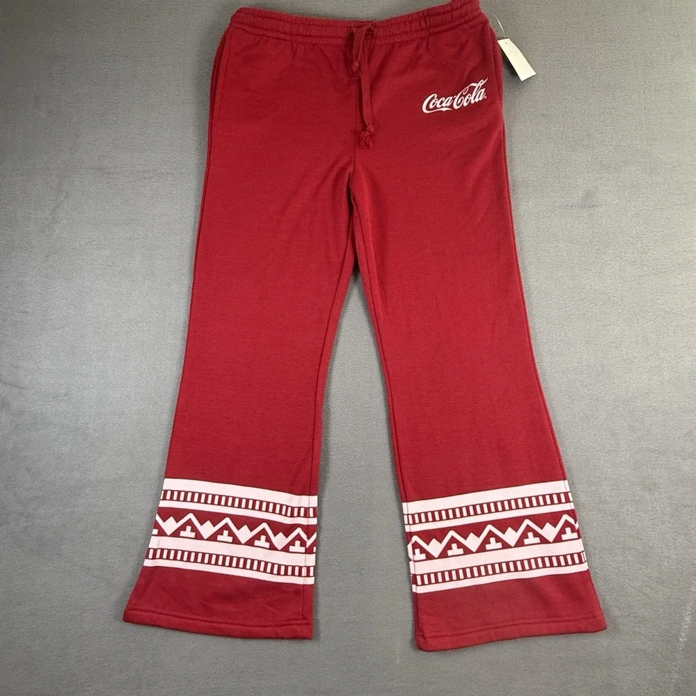 Coca-Cola‎ Women's Holiday Junior's Sweatpants Flair Lounge Pajama Pants Large